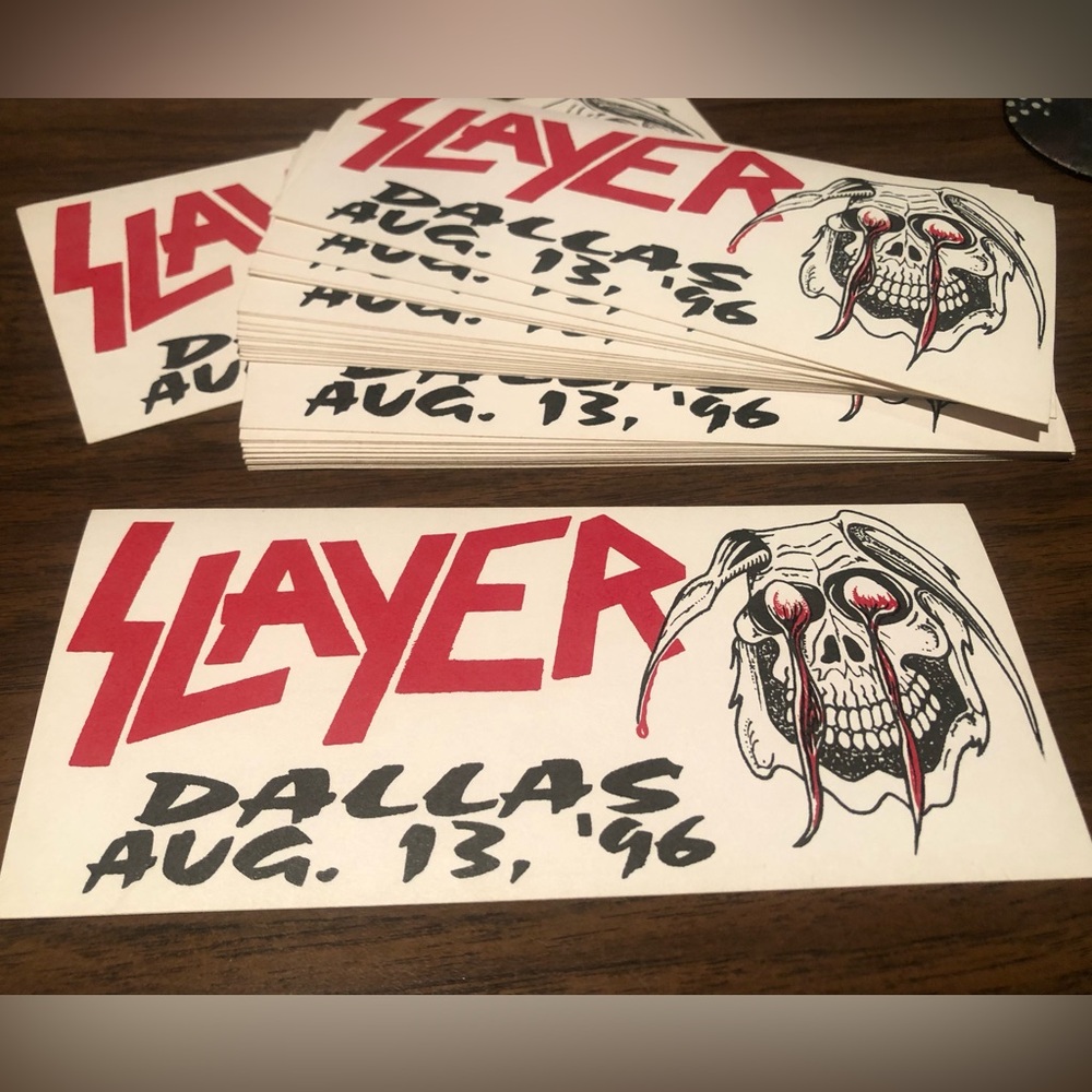 Slayer Concert Sticker- Vintage - Dallas Texas August 13th 1996! WOW!! - New!